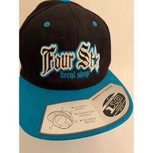 Four Star Decal Shop Black Teal Snapback Hat Cap New